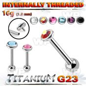 hxw8uee titanium internal threaded barbell 3 5 color crystal
