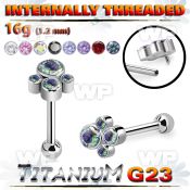 hxw8ukk titanium bar four bezel cz cluster ball internal