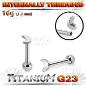 hxw8us titanium internal threaded barbell 3mm moon