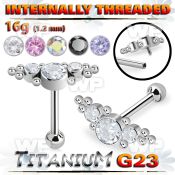 hxw8uy titanium internal threaded barbell 3 cz