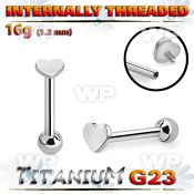 hxw8uz titanium internal threaded barbell 3mm heart