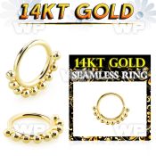 i3mqet 14kt gold seamless nose ring 18g chain balls