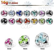 iafrd 5mm steel dermal anchor top w tri star multi crystal