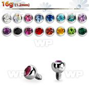 ihjb3 3mm steel half jewel ball dermal anchor top