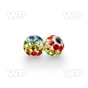 ijday 6mm ball ferido glued multi crystals in rainbow gay pride