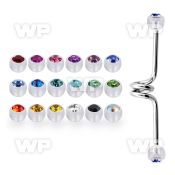 incajb5 steel industrial twister barbell w acrylic crystal balls
