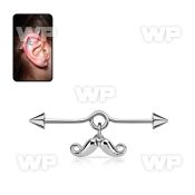 incnd9 steel industrial loop barbell w a dangling mustache