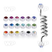 indajb5 steel industrial coil barbell w 5mm acrylic crystal ball