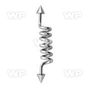 indcn5 316l steel industrial coil barbell (1.6mm) w 5mm cones