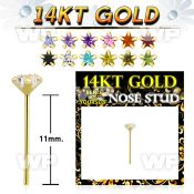 ing3je 14kt gold bend it yourself l shaped nose stud 3mm star nose piercing