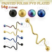 intefo5 black steel industrial heart beat barbell frosted balls