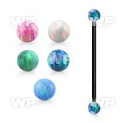 intop4s anodized steel industrial barbell w 4mm opal balls