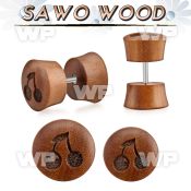 iplswd sawo wood fake plug wlaser edged cherries logo