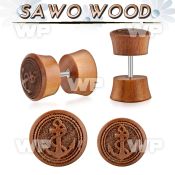 iplswi sawo wood fake plug wlaser edged anchor logo