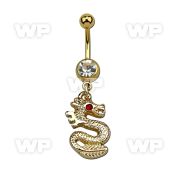 j12lke gold ion plated 316l steel belly ring upper 5mm plain bal belly piercing