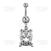 j31slk steel belly ring normal high polished steel ball dangli belly piercing