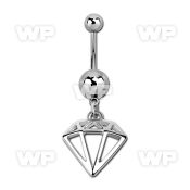 j31sls steel belly ring normal high polished steel ball diamond belly piercing