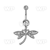 j31syy steel belly ring normal high polished steel ball dangli belly piercing
