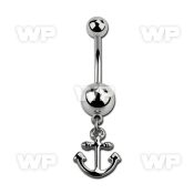 j31yzk steel belly ring normal high polished steel ball dangli belly piercing