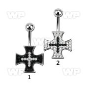 j610e94 steel belly ring ferido glued black clear crystal iron belly piercing