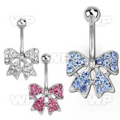 j61s9s steel belly ring lower multi crystal studded ribbon belly piercing