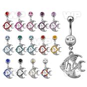 j61y0l steel belly ring 8mm press fit jewel ball dangling multi belly piercing