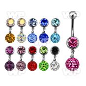 j61yky steel belly ring w 8mm press fit lower jewel ball dangl belly piercing