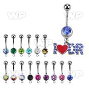 j61yyl steel belly ring w 8mm press fit jewel ball crystal stu belly piercing