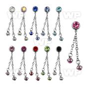 j61yzp steel belly ring w 8mm press fit lower jewel ball two belly piercing