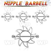 j6umepz sun shaped nipple shield surgical steel barbell 1 6mm nipple piercing
