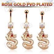 ja5lke rosegold pvd finish steel bananabell opal dragon