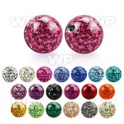 jdat 8mm multi crystal ball epoxy cover 1 6mm threading belly piercing