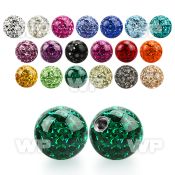 jdat 8mm multi crystal ball epoxy cover 1 6mm threading belly piercing