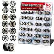ji8mb display with black ion plated magnetic fake cheater plugs belly piercing