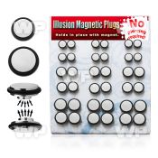 jijma0 display with of steel magnetic fake cheater plugs o ring belly piercing