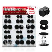 jijmak display with of black ion plated steel magnetic fake chea belly piercing