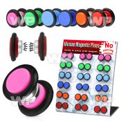 jijmay display with of magnetic fake cheater plugs o ring s in belly piercing