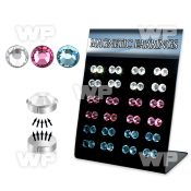 jit0 board with 6mm round crystal magnetic earring s in mixed belly piercing