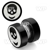 jmb39 black ion plated steel magnetic fake plug laser etched belly piercing