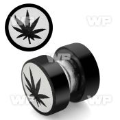 jmb3e black ion plated steel magnetic fake plug laser etched belly piercing