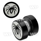 jmb3ee black ion plated steel magnetic fake plug laser etched ear lobe piercing