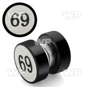 jmb3ep black ion plated steel magnetic fake plug laser etched belly piercing