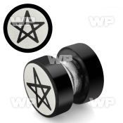 jmb3l black ion plated steel magnetic fake plug laser etched belly piercing