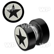 jmb3s black ion plated steel magnetic fake plug laser etched ear lobe piercing