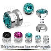 jmi6 magnetic steel fake cheater plug big ferido glued swarovs ear lobe piercing