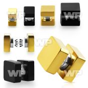 jmr3v ion plated 316l steel magnetic fake cheater plug square ear lobe piercing