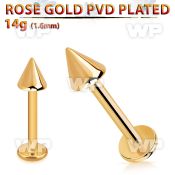 lbttcn4 rose gold steel labret with a 4mm cone