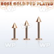 lbttcn4s rose gold steel labret with a 4mm cone