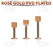 lbttdi3 rose gold steel triple tragus piercing with a 3mm dice