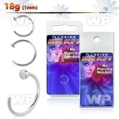 m26bu implant grade steel clip on nose hoop 1 pc belly piercing